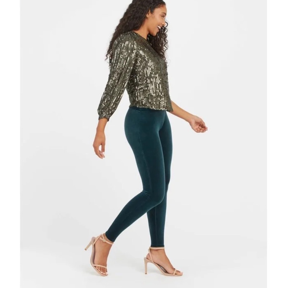 Spanx velvet leggings, EUC